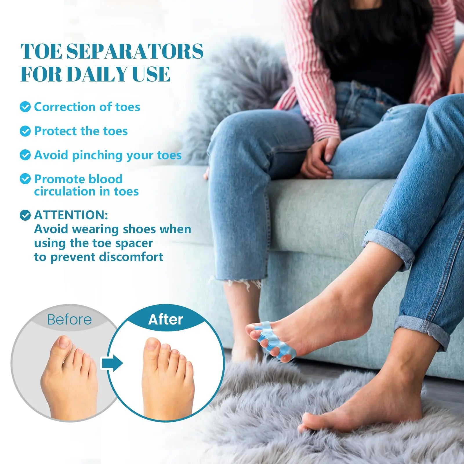 Silica Gel Bunion Protector Toe Separator Corrector